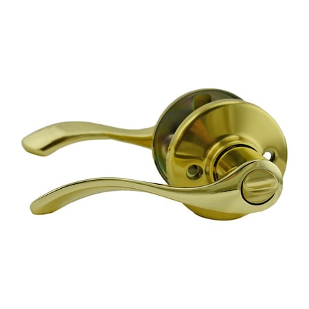 Kwikset Balboa Lever Privacy Door Lock with New Chassis and 6AL Latch and RCS Strike Bright Brass Finish 300BL-3